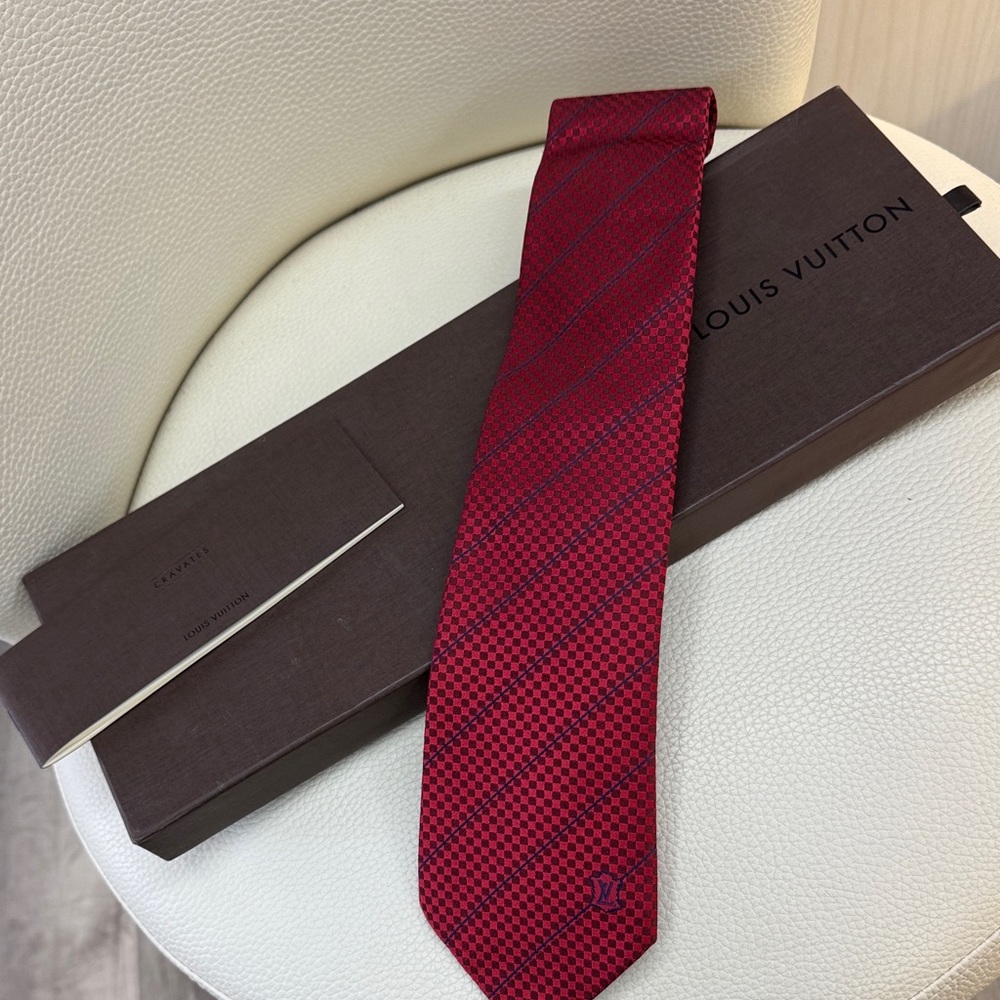 Louis Vuitton Micro Damier Silk Tie